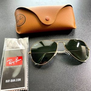 Brand New Ray Ban Aviators - 58mm - Gold